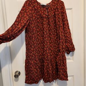 Floral Long Sleeve Dress XL